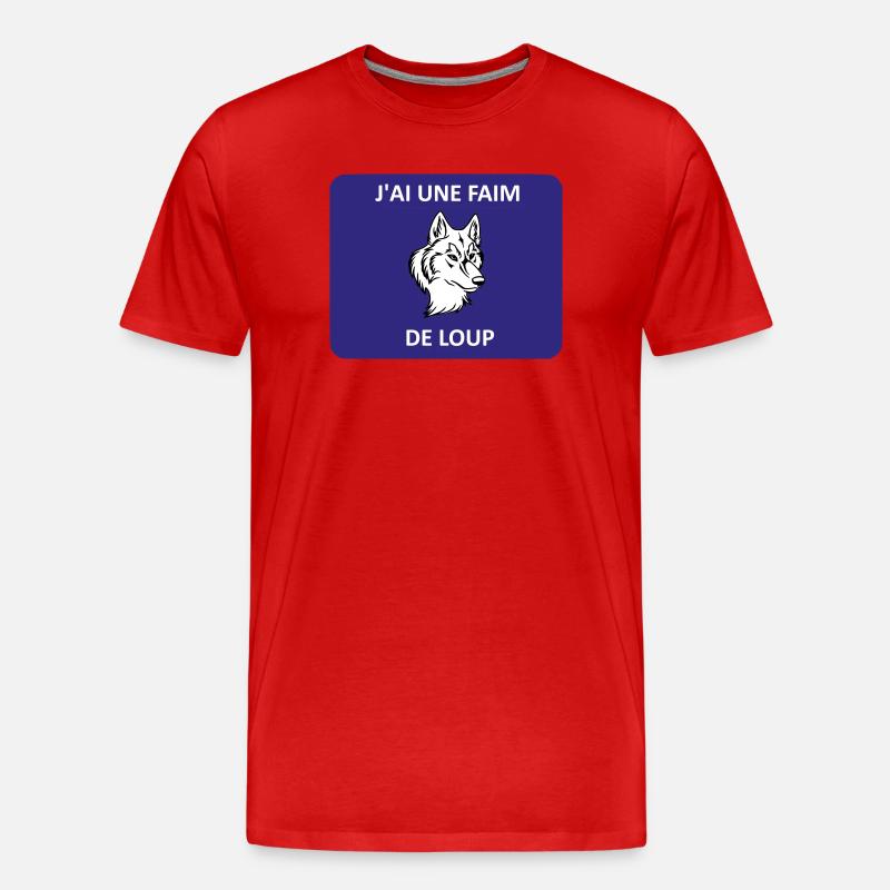 Ich bin hungrig wie ein Wolf - Männer Premium Bio T-Shirt - Rot