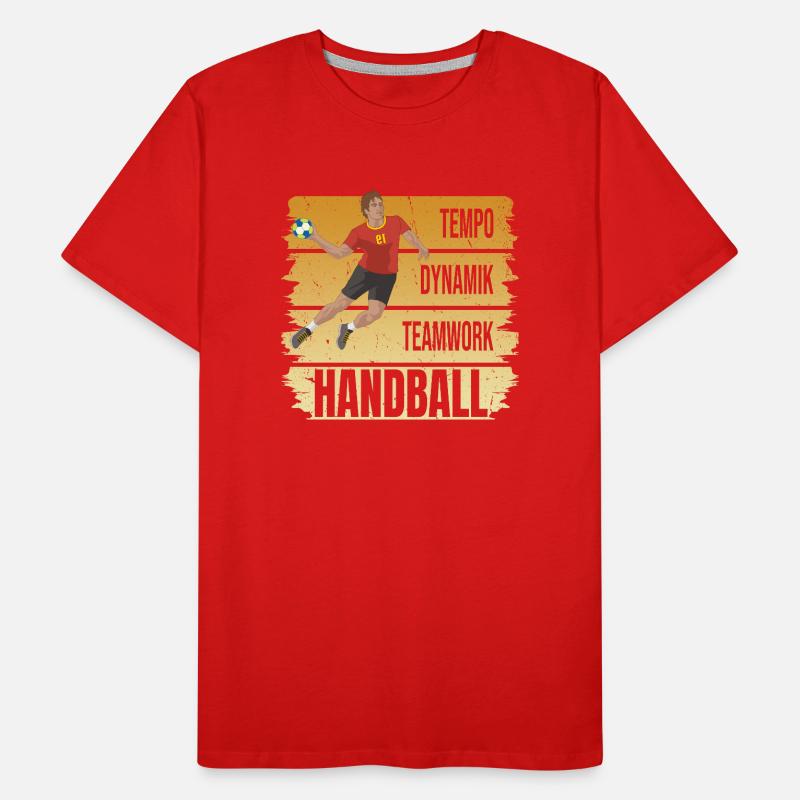Tempo - Dynamik - Teamwork - Handball Männer Premium Bio T-Shirt