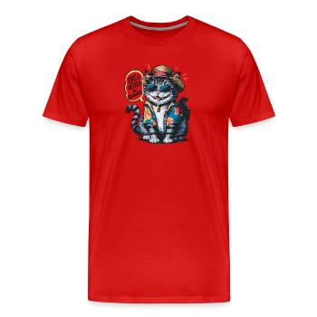 Cool avec des vêtements tropicaux de style hawaïen - T-shirt bio Premium Homme - rouge - Devant - Damien (186cm)