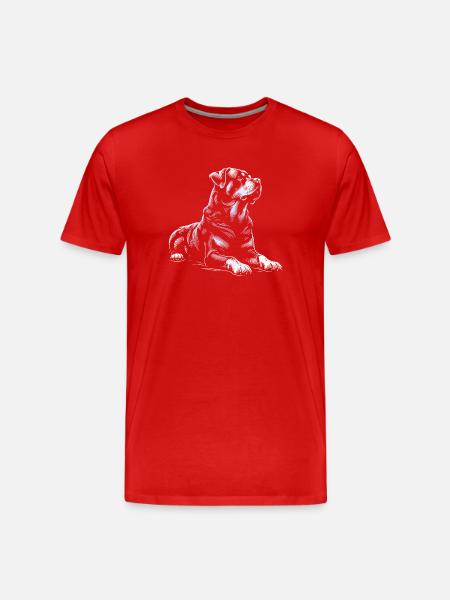 Recumbent Rottweiler - Men's Premium Organic T-Shirt - red