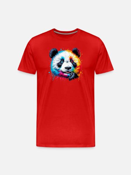 Panda - Männer Premium Bio T-Shirt - Rot