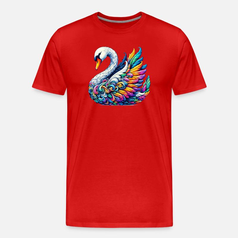 Schwan - Männer Premium Bio T-Shirt - Rot