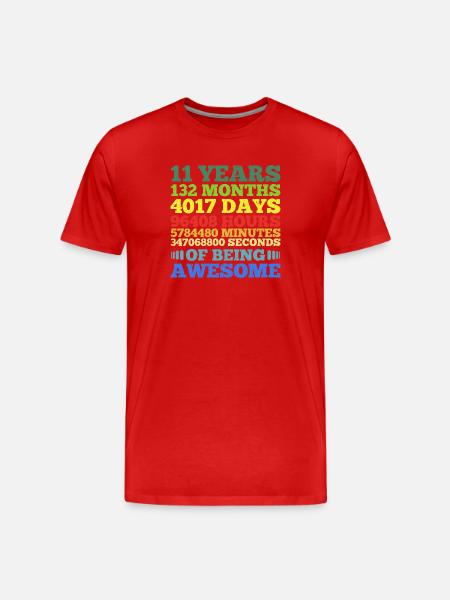 11 Years Of Being Awesome - Men's Premium Organic T-Shirt - red