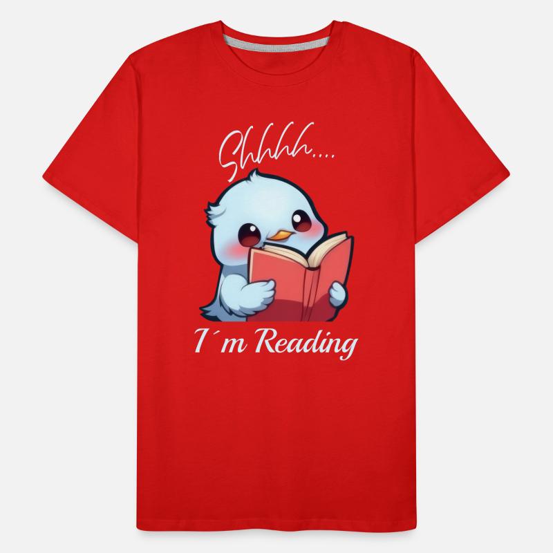 Bird with book Men's Premium Organic T-Shirt