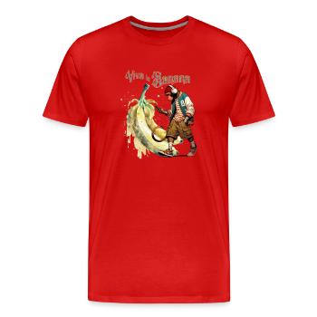 Viva la Banana StreetVibe - Männer Premium Bio T-Shirt - Rot - Vorne - Damien (186cm)