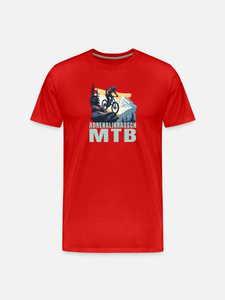 Adrenalinrausch - Männer Premium Bio T-Shirt - Rot