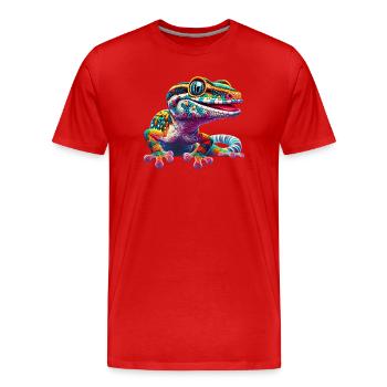 Gecko - T-shirt bio Premium Homme - rouge - Devant - Damien (186cm)