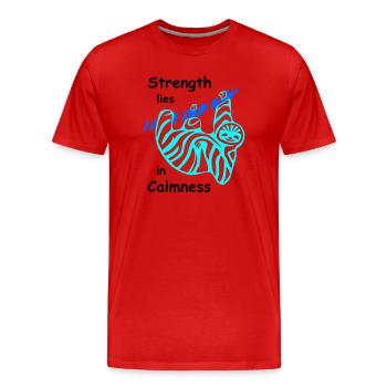 Paresse, Calme - T-shirt bio Premium Homme - rouge - Devant - Damien (186cm)