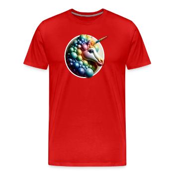 unicorn horse fairy fairy rainbow wish diverse - Men's Premium Organic T-Shirt - red - Front - Damien (186cm)