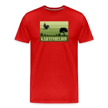 Héroïne de jardin féminine rétro/vintage - T-shirt bio Premium Homme - rouge - Devant - Damien (186cm)