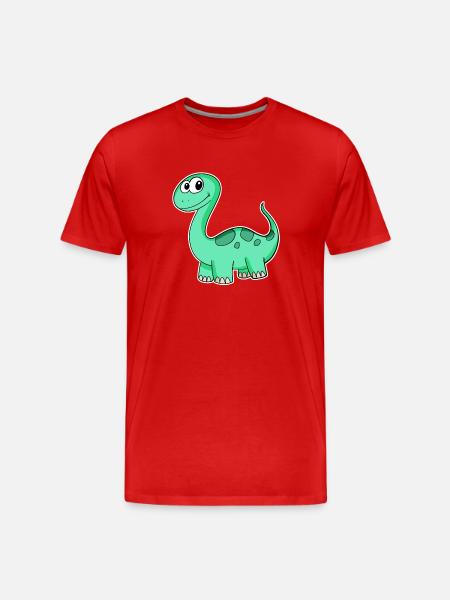 Dino Motif Dinosaur Green - Men's Premium Organic T-Shirt - red