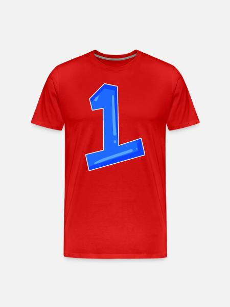 Number 1 blue - Men's Premium Organic T-Shirt - red