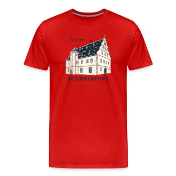 Schweinfurt, Dessin Zeughaus, Franconie, Bavière - T-shirt bio Premium Homme - rouge - Devant - Damien (186cm)