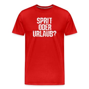 Pompe à essence de déclaration de ravitaillement en énergie électrique - T-shirt bio Premium Homme - rouge - Devant - Damien (186cm)