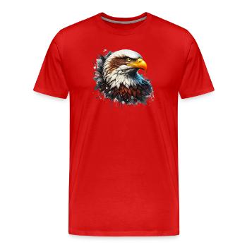 Adler - Männer Premium Bio T-Shirt - Rot - Vorne - Damien (186cm)