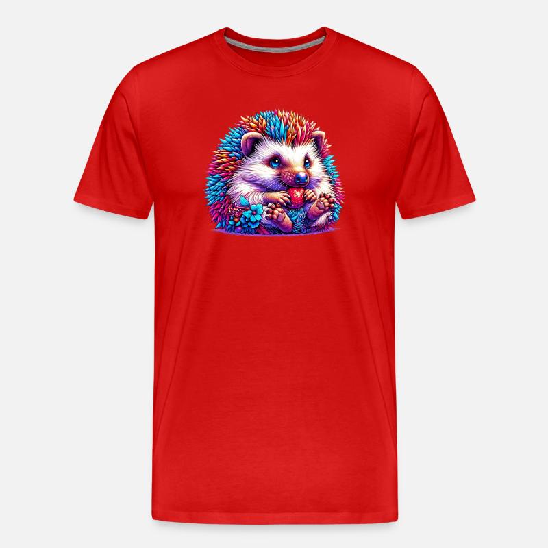 Igel - Männer Premium Bio T-Shirt - Rot