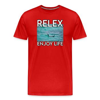 Relax by the sea – joie de vivre - Men's Premium Organic T-Shirt - red - Front - Damien (186cm)