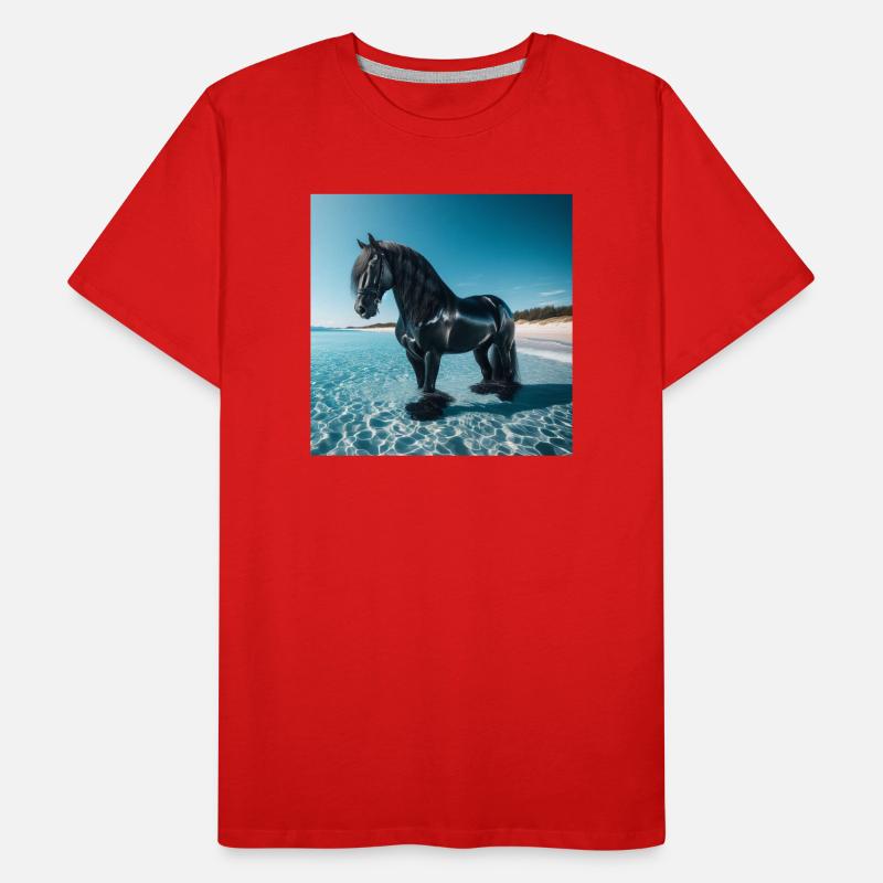 Pferd im Wasser Männer Premium Bio T-Shirt