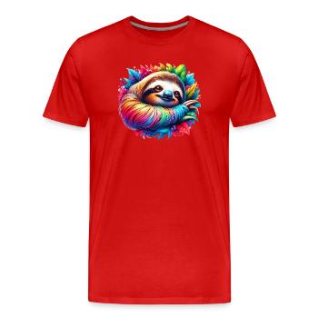 Paresse - T-shirt bio Premium Homme - rouge - Devant - Damien (186cm)