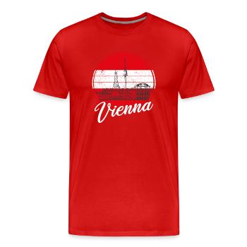 Wien Flagge - Männer Premium Bio T-Shirt - Rot - Vorne - Damien (186cm)