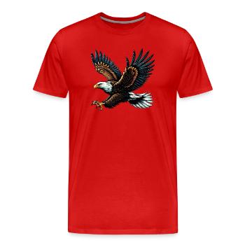 Adler - Männer Premium Bio T-Shirt - Rot - Vorne - Damien (186cm)