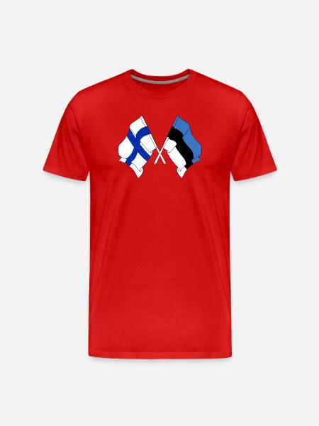 Drapeau Finlande, drapeau Estonie - T-shirt bio Premium Homme - rouge