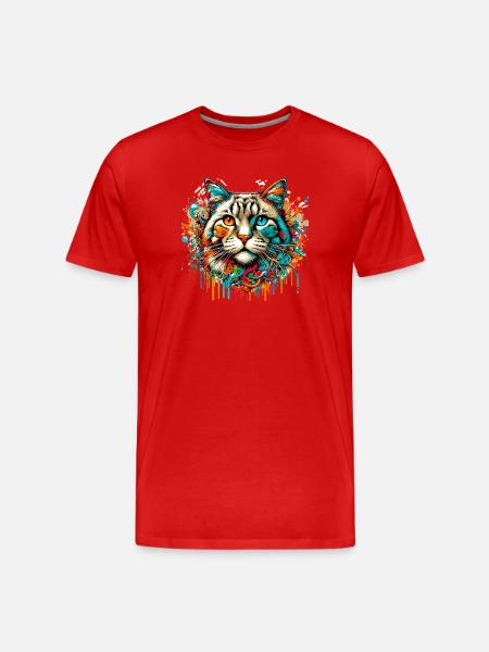 Cat - Men's Premium Organic T-Shirt - red