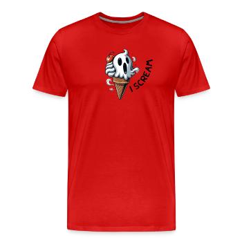 Ich schreie. Lustiges Sommerdesign - Männer Premium Bio T-Shirt - Rot - Vorne - Damien (186cm)