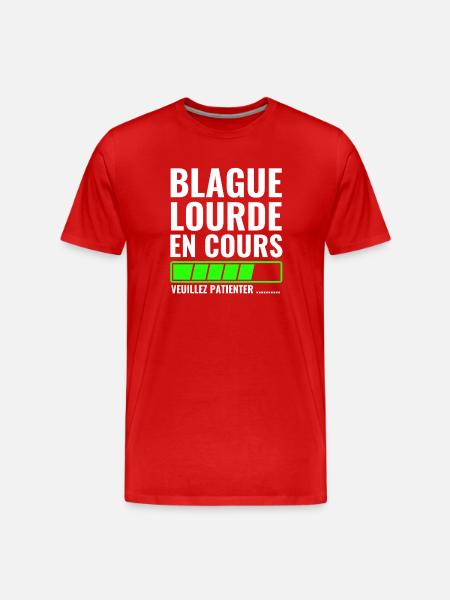 heavy joke in progress please wait - Men's Premium Organic T-Shirt - red