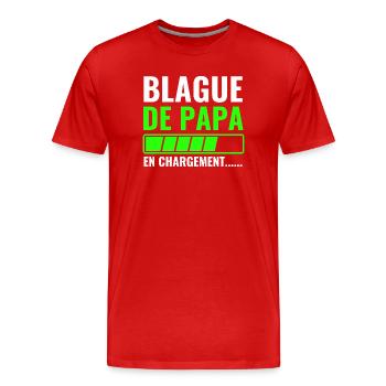 Papas Witz wird geladen - Männer Premium Bio T-Shirt - Rot - Vorne - Damien (186cm)