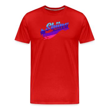 Schnee Schifahrer Spruch Wintersport Skiurlaub - Männer Premium Bio T-Shirt - Rot - Vorne - Damien (186cm)