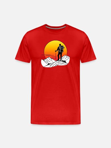Hiking 1 - Men's Premium Organic T-Shirt - red