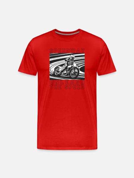 Speedway Racer Illustration - Men's Premium Organic T-Shirt - red