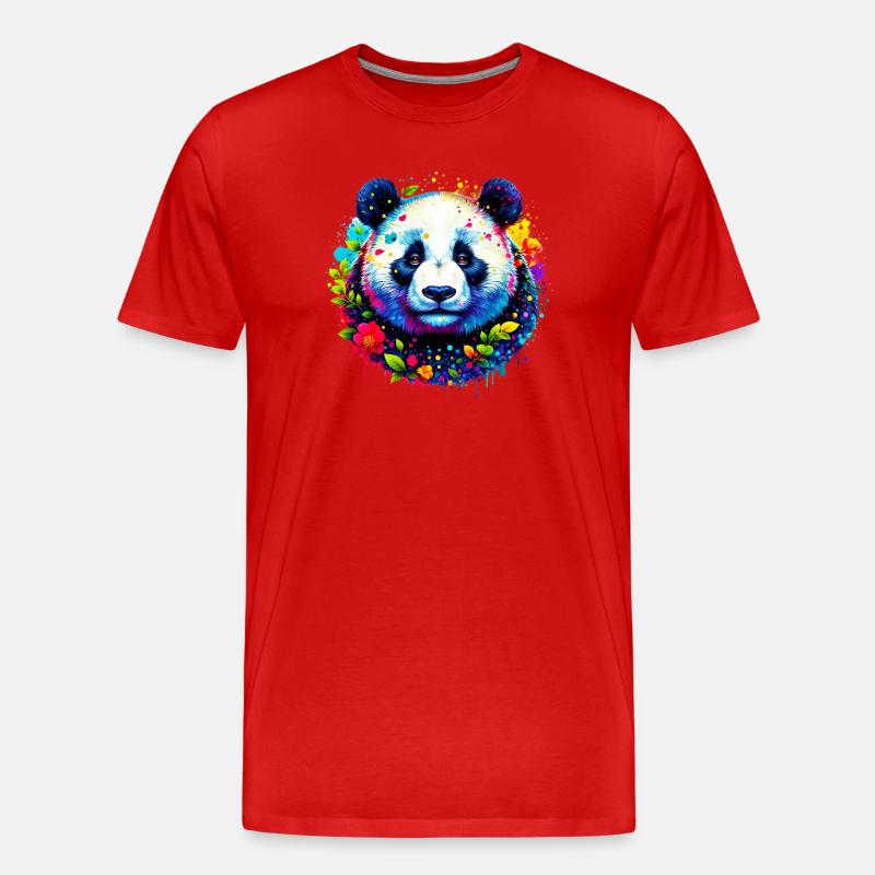 Panda - Männer Premium Bio T-Shirt - Rot