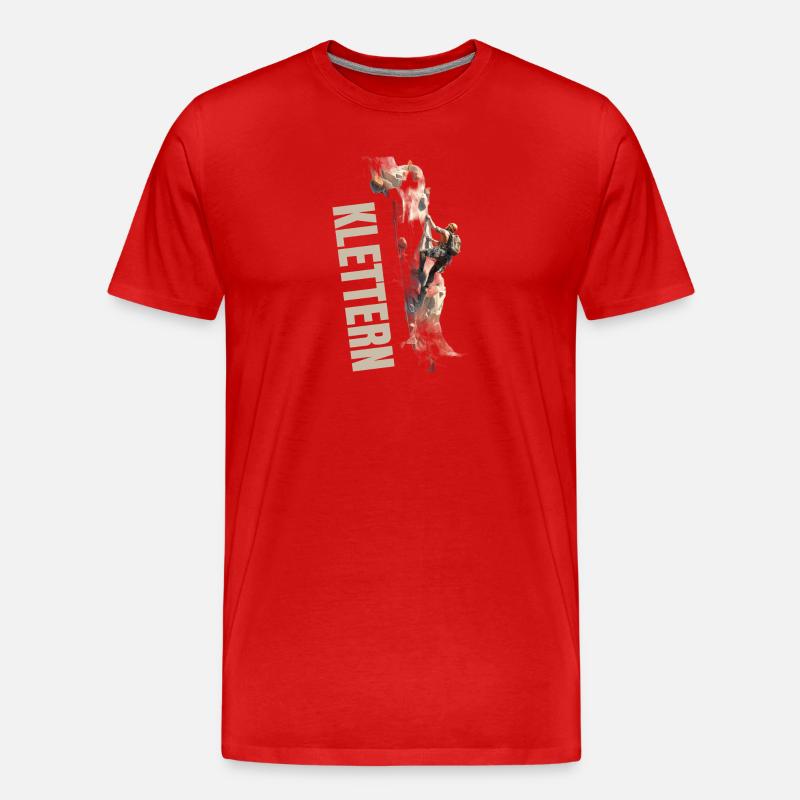 Klettern - Männer Premium Bio T-Shirt - Rot