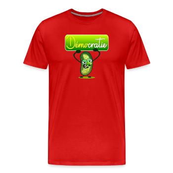Démocratie Cornichons - T-shirt bio Premium Homme - rouge - Devant - Damien (186cm)