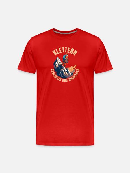 Adrenalin und Abenteuer - Männer Premium Bio T-Shirt - Rot