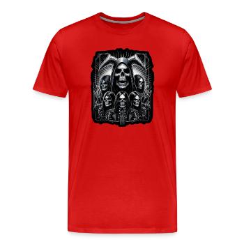 Metall-Skelette - Männer Premium Bio T-Shirt - Rot - Vorne - Damien (186cm)