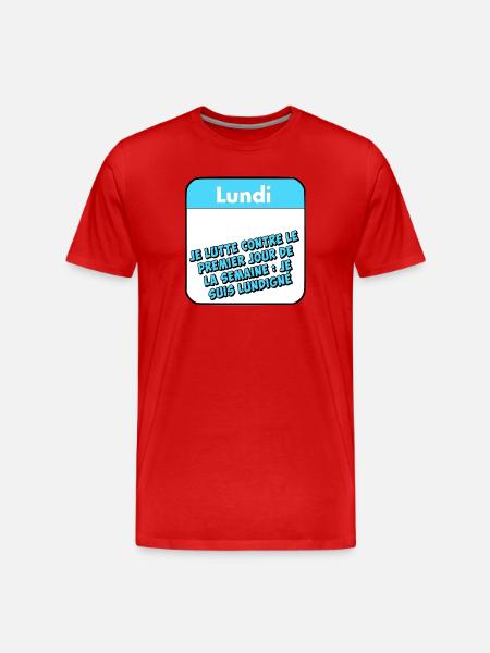 Lundi - T-shirt bio Premium Homme - rouge