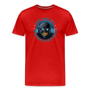 New York Gangster - Men's Premium Organic T-Shirt - red - Front - Damien (186cm)