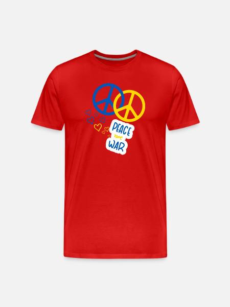 Peace not war (Yellow & Blue) - Men's Premium Organic T-Shirt - red