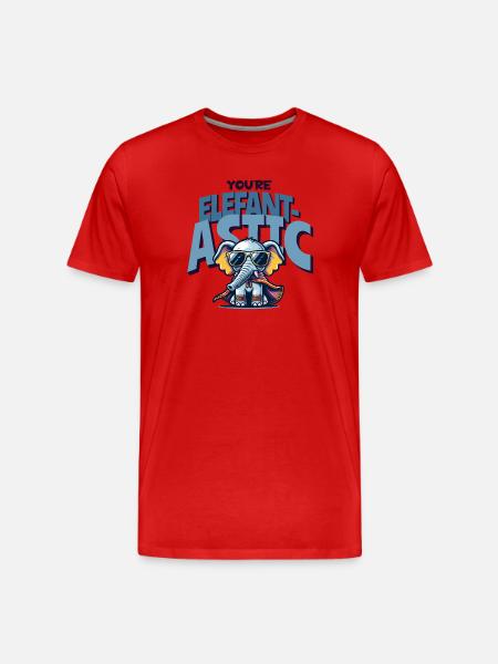 You're Elefantastic - Cool Elephant Saying - Men's Premium Organic T-Shirt - red