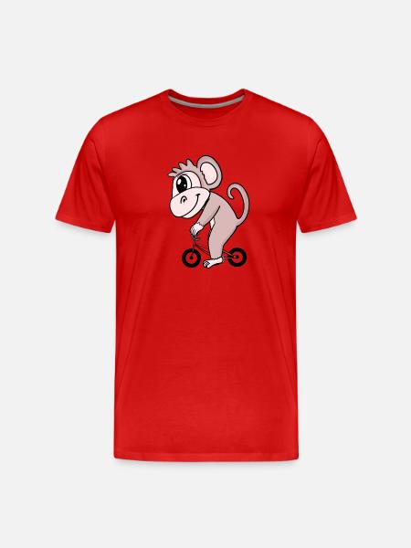 Monkey Bike - Men's Premium Organic T-Shirt - red