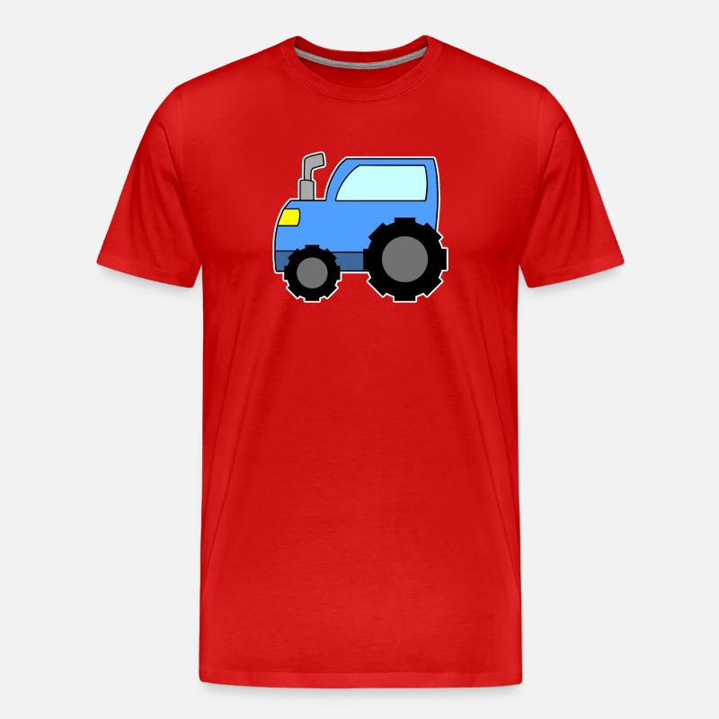 Traktor Blau - Männer Premium Bio T-Shirt - Rot