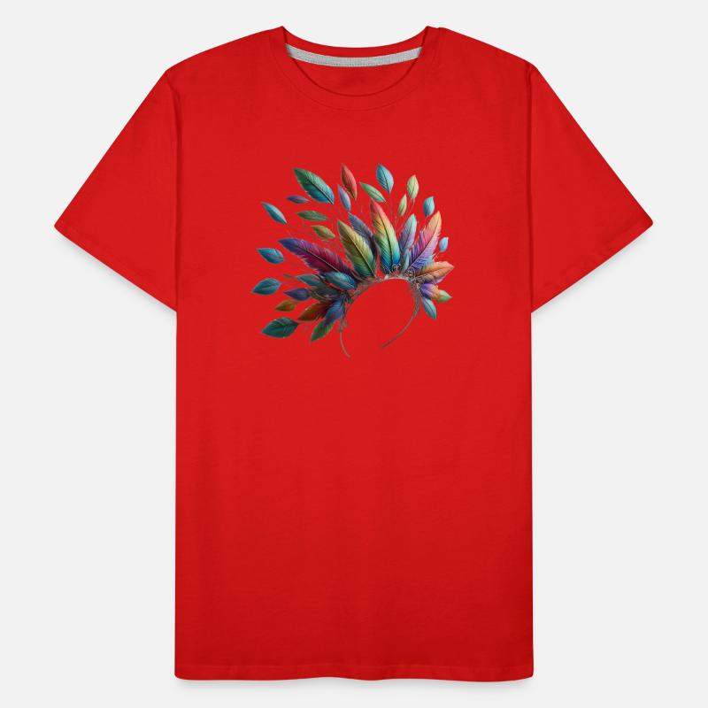 Farbenfrohe Federn. Lebendig und detailreiche Männer Premium Bio T-Shirt