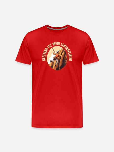 Klettern ist mein Lebenselixier - Männer Premium Bio T-Shirt - Rot