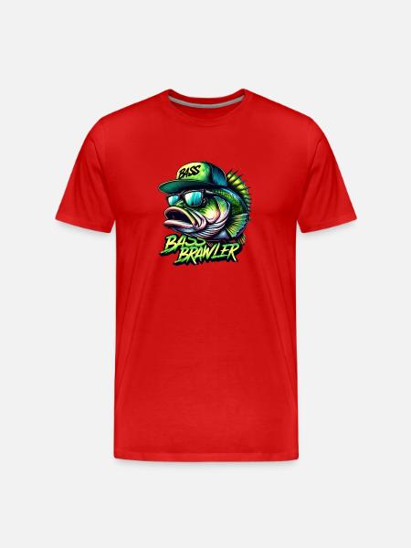 striped bass brawler - Men's Premium Organic T-Shirt - red