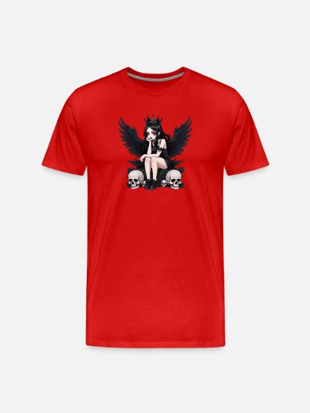 Dark Gothic Gothic Fairy with Wings - Men's Premium Organic T-Shirt - red