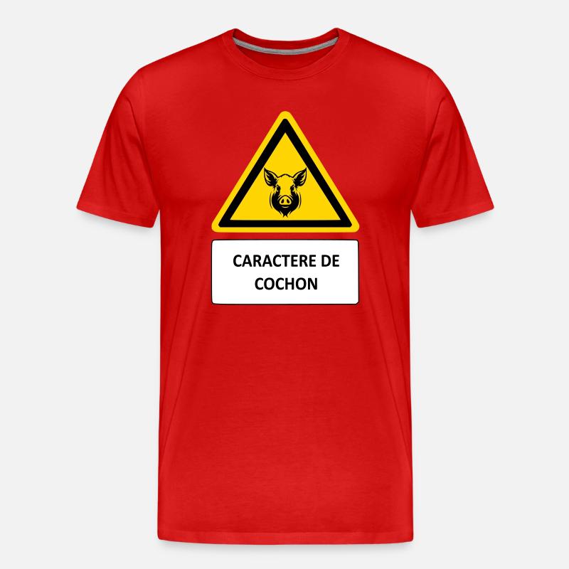 Schwein-Charakter - Männer Premium Bio T-Shirt - Rot