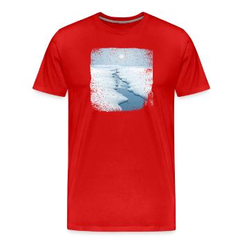 Stream in the snow with frayed edge - Men's Premium Organic T-Shirt - red - Front - Damien (186cm)